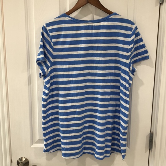 Kim Rogers Women’s XL Blue and White striped Shirt with embellished lemon design - Picture 3 of 4